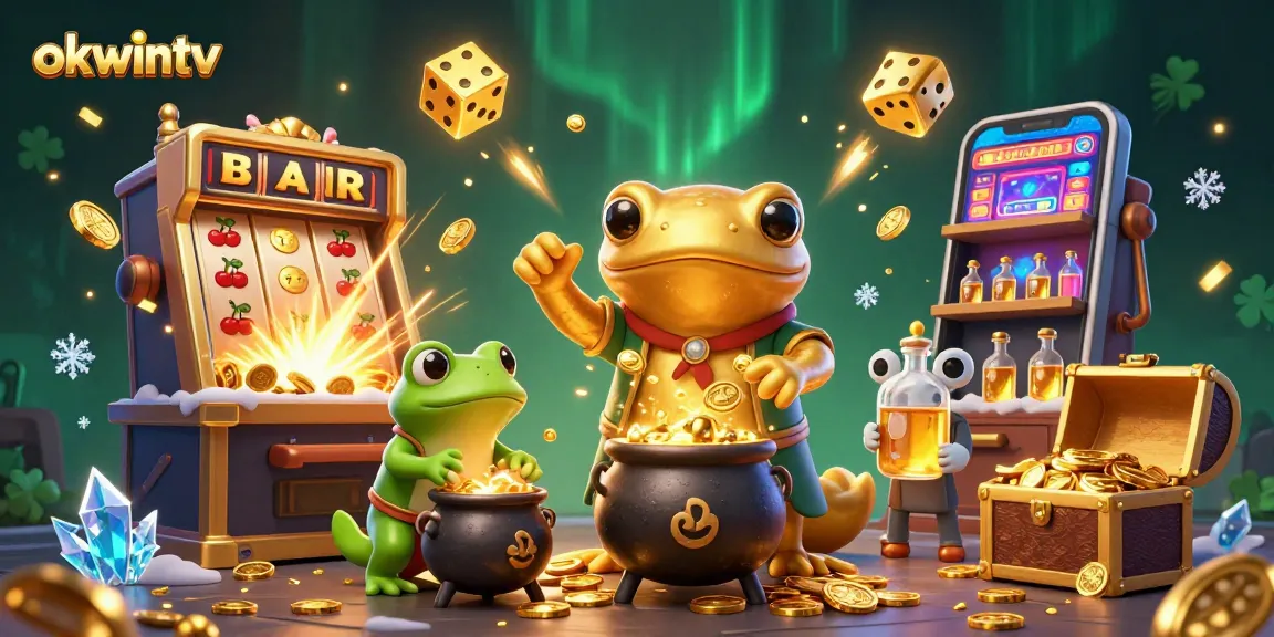Experience direct live sports action with okwintv as a 3D salamander alchemist conjures gold coins amidst dynamic casino elements.
