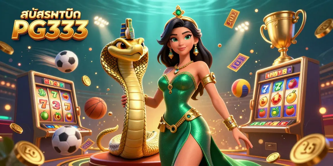 Engage and win by สมัครสมาชิก PG333 with vibrant casino character and elements in this dynamic illustration.