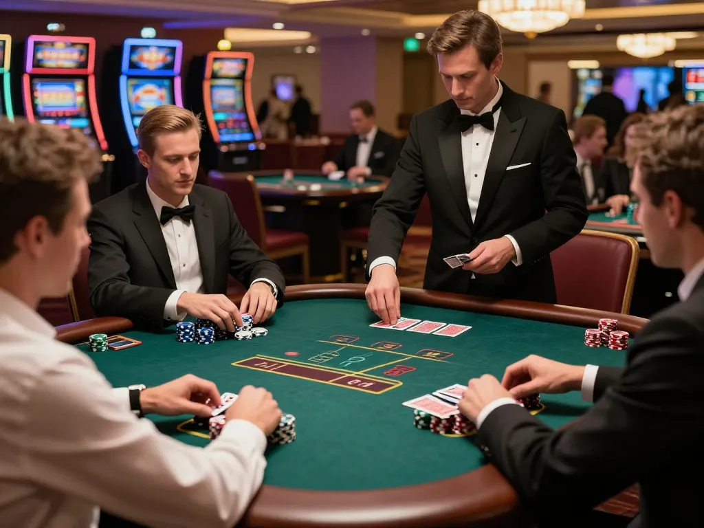 Engaging in strategic blackjack gameplay at a luxurious casino table, Go 88 highlighted in scene.