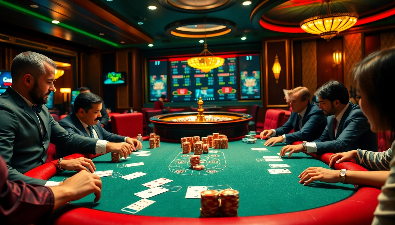 Engage in a thrilling poker game scene at https://bem88.com, showcasing poker chips and high-stakes betting action.