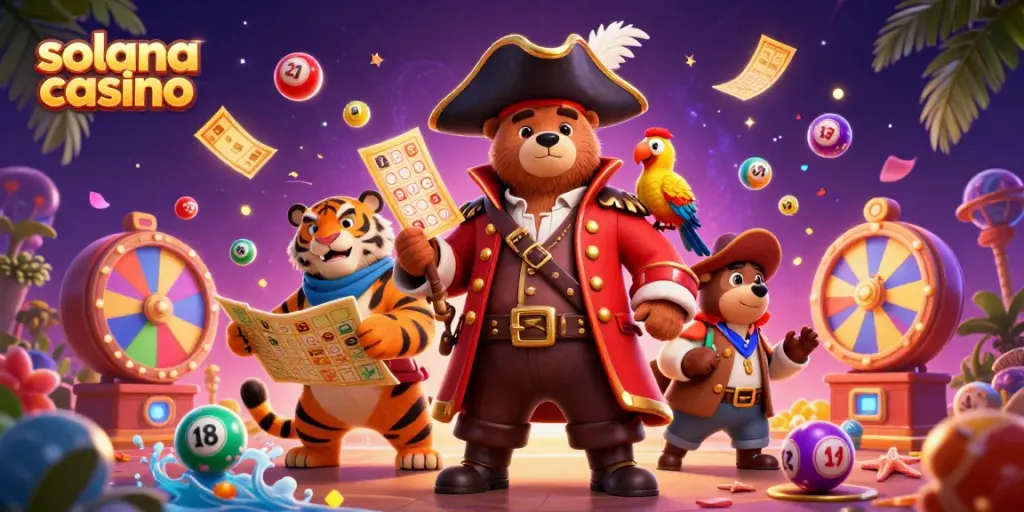 Experience the excitement of a solana casino with colorful game elements and engaging characters!