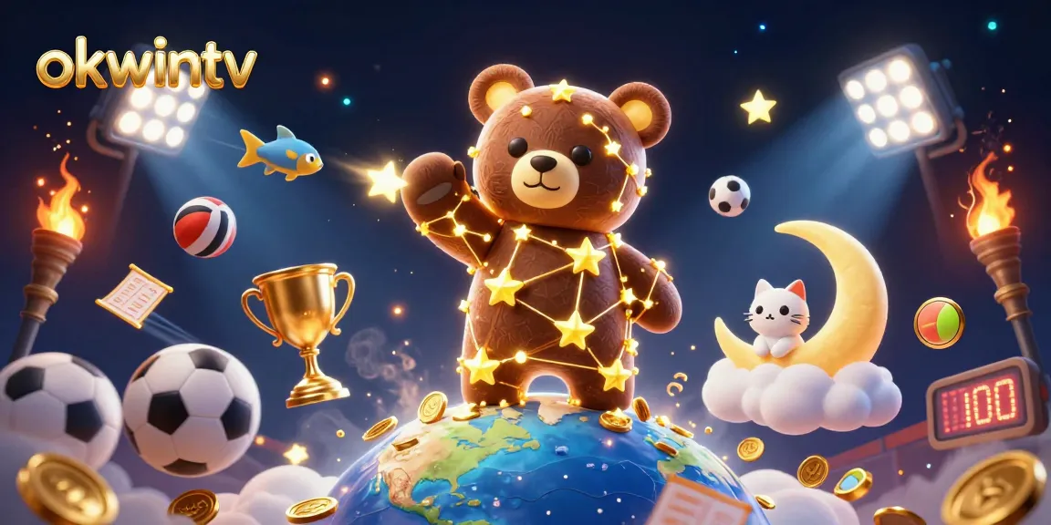 Experience the excitement of okwintv with dynamic sports elements and a fantasy twist in this vibrant scene.