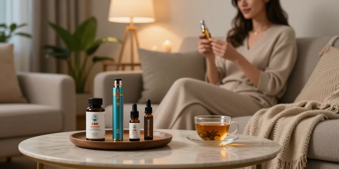 How To Vape with premium CBD products in a relaxing living room setting while promoting natural wellness.