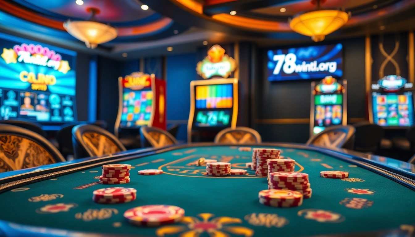 Engage with thrilling gaming visuals from 78wintl.org featuring vibrant poker and slot action.