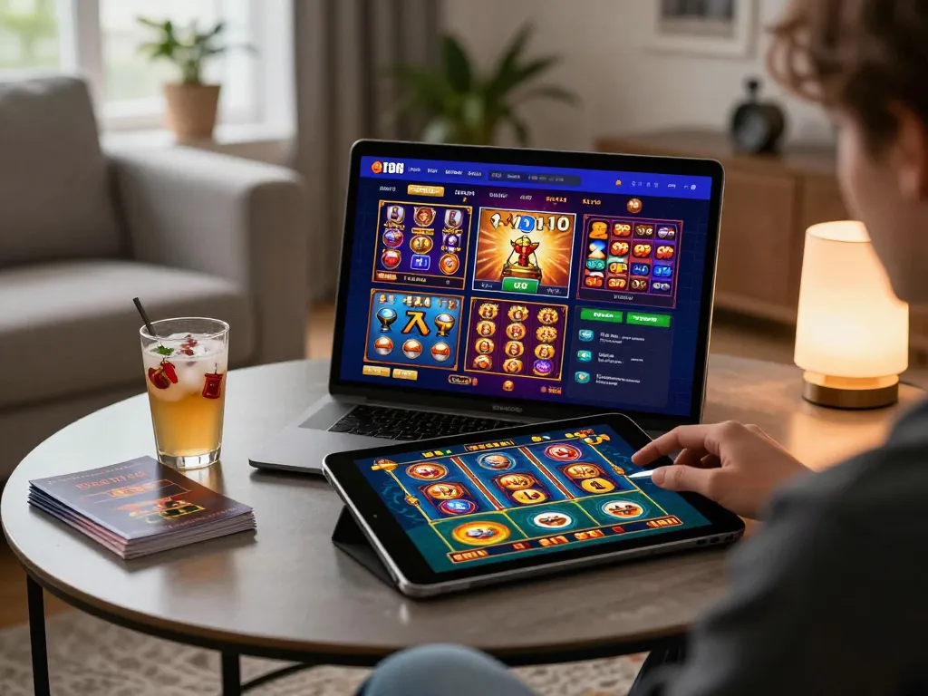 Navigating different slot games on NK88 chính thức through an engaging online gaming setup.