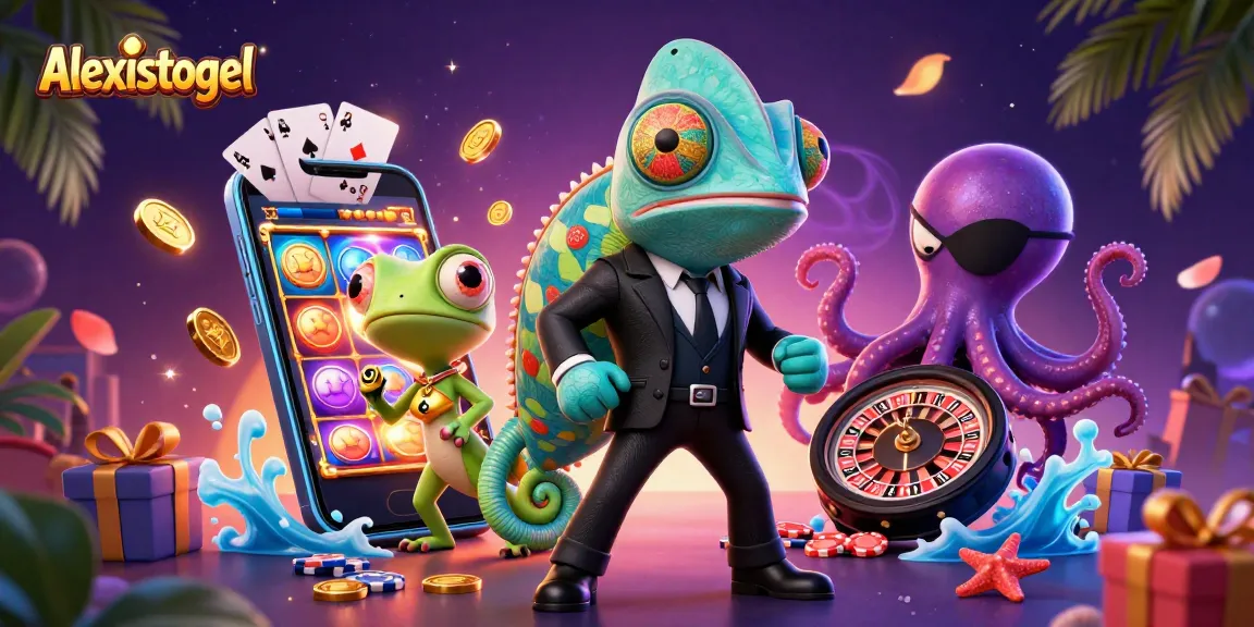 Aksi memenangkan jackpot di Alexistogel dengan karakter kartun 3D menarik menunjukkan slot yang berkilau.