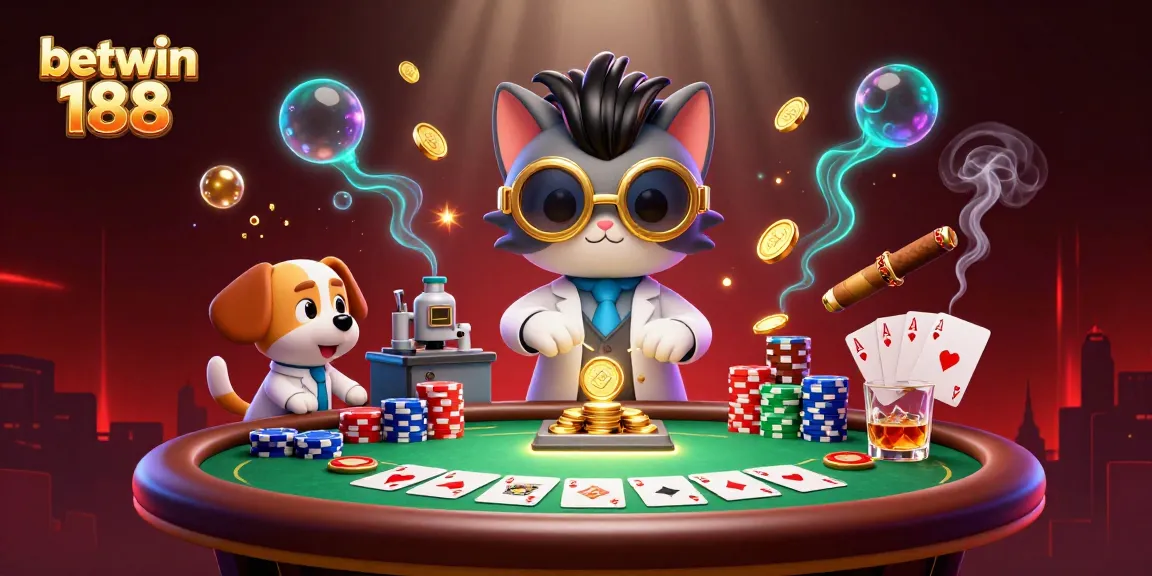 Enjoy thrilling gameplay at betwin 188 with a vibrant 3D illustration showcasing poker action and excitement.