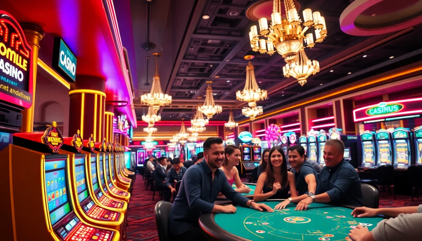 Main kasino menarik di bbni4d dengan pemain yang bersenang-senang di meja poker.
