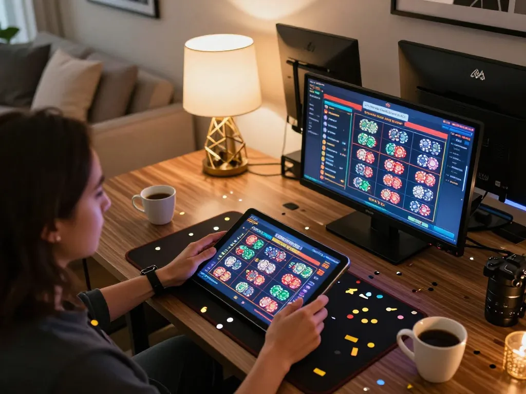 Player enjoying a vibrant online game at RR88 NAVY, engaging with colorful slot interface.