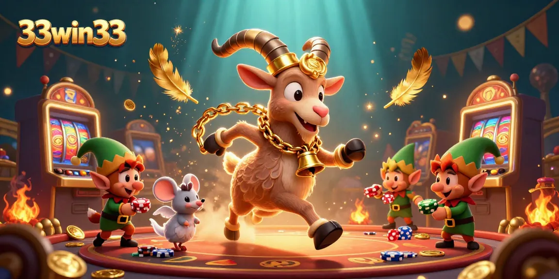 Experience vibrant casino action with 33win33 as Krampus, an angel mouse, and elf gremlins capture the thrill of gambling.