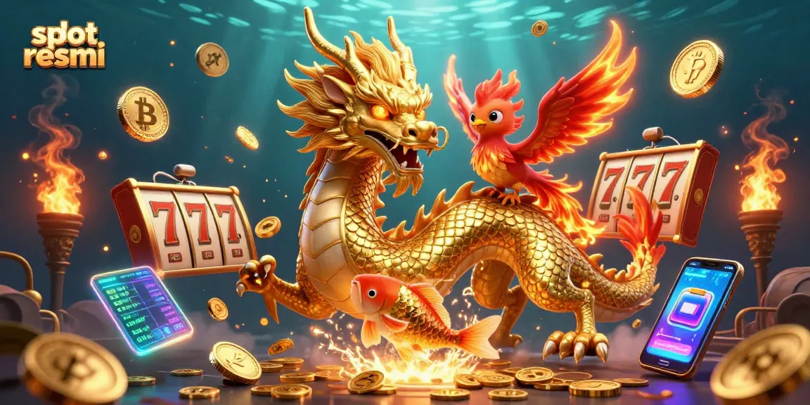 Engage in the captivating world of slot resmi with this dynamic 3D illustration showcasing vibrant casino elements.