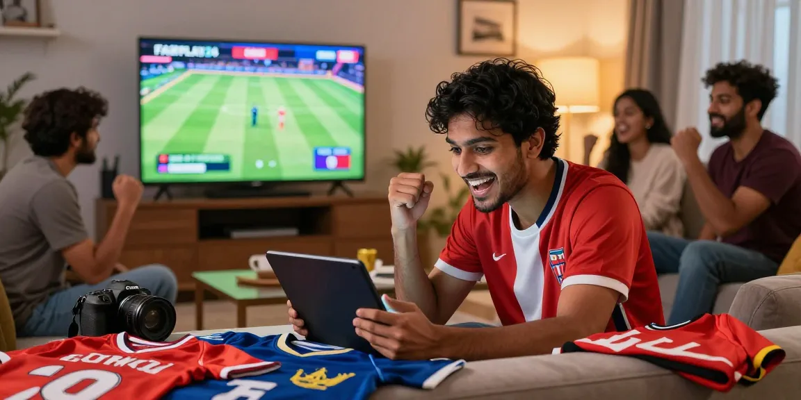 Excited user engaging with Fairplay24 online betting platform during live cricket match.