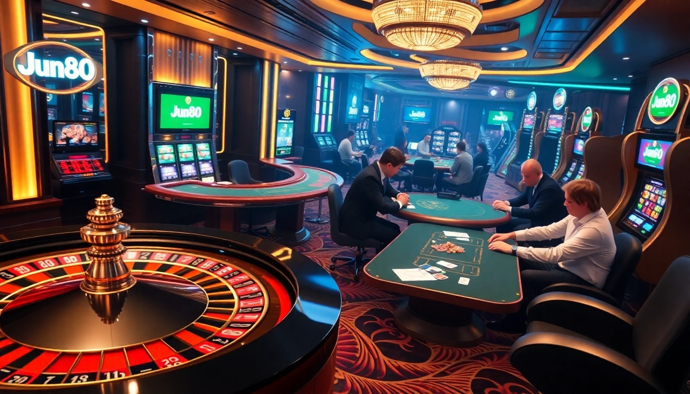 Experience thrilling gameplay at jun88.com with vibrant casino visuals and high-stakes excitement.