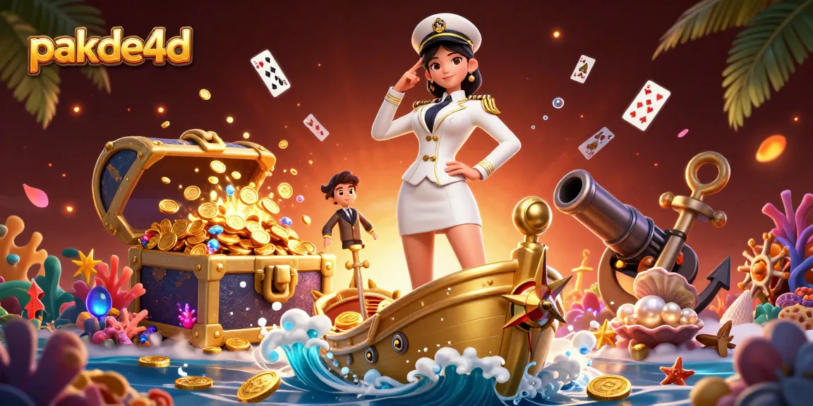 Engage with pakde4d's vibrant lottery action amidst shimmering treasure chests and playful gaming elements.