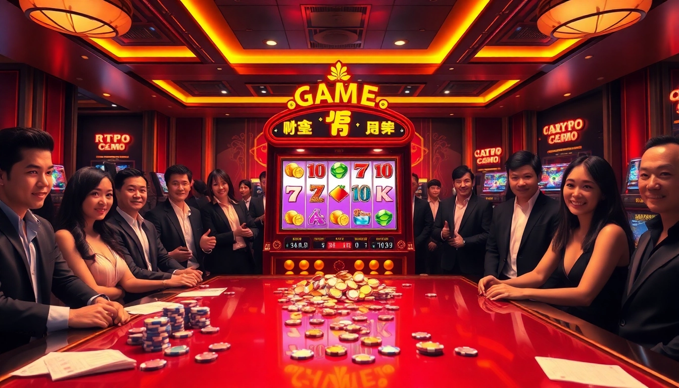 Spinning reels on game nổ hũ slot machine showcasing jackpot symbols and dynamic betting chips