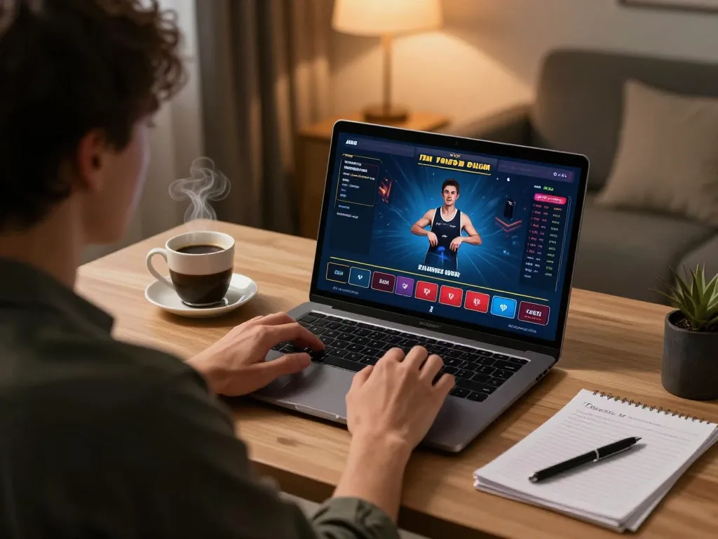 Engaging in strategic gameplay on LC88's live dealer platform in a cozy home setting.