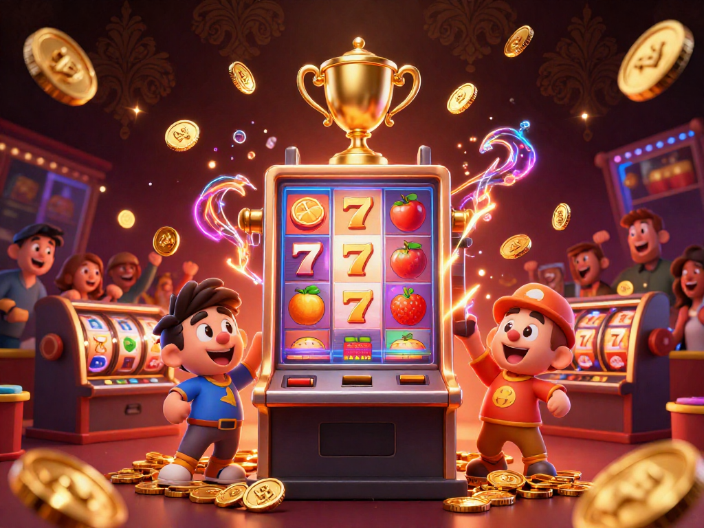Experience the thrill of zeus slot action with vibrant symbols, excited gamblers, and dynamic energy.