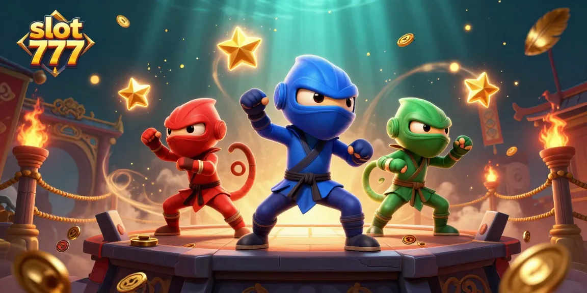 Engage with the thrilling action of slot 777 as ninja chameleons showcase their martial arts moves.