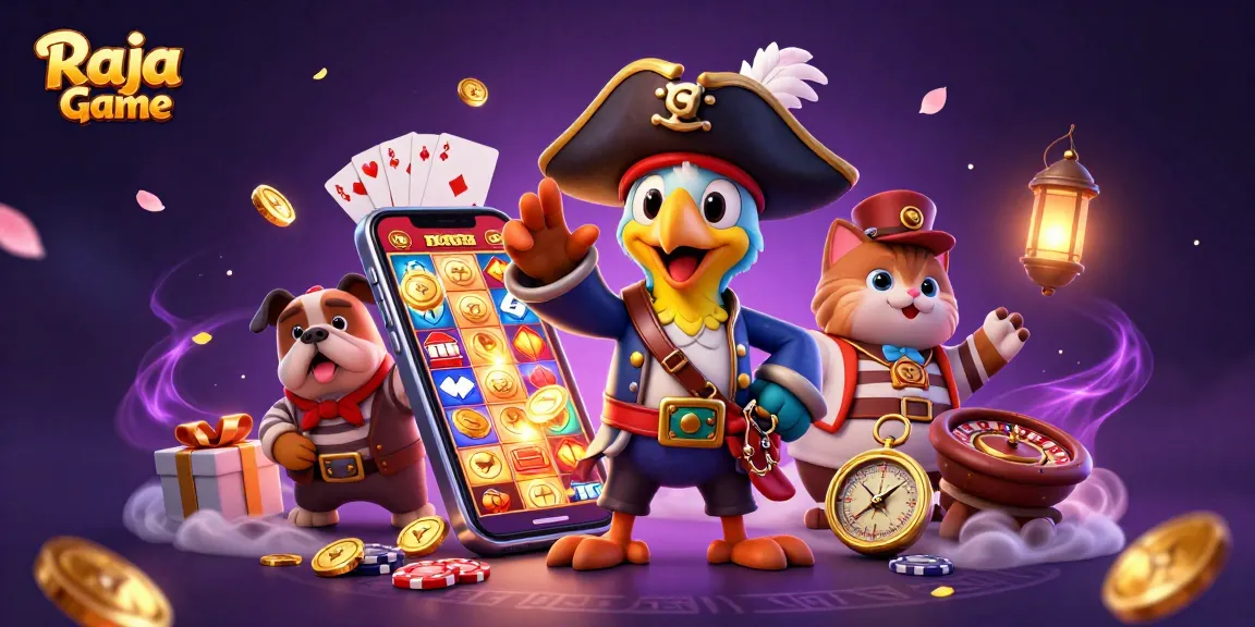 Engage in Raja Game excitement with colorful slot games, rewards, and a charming pirate crew.