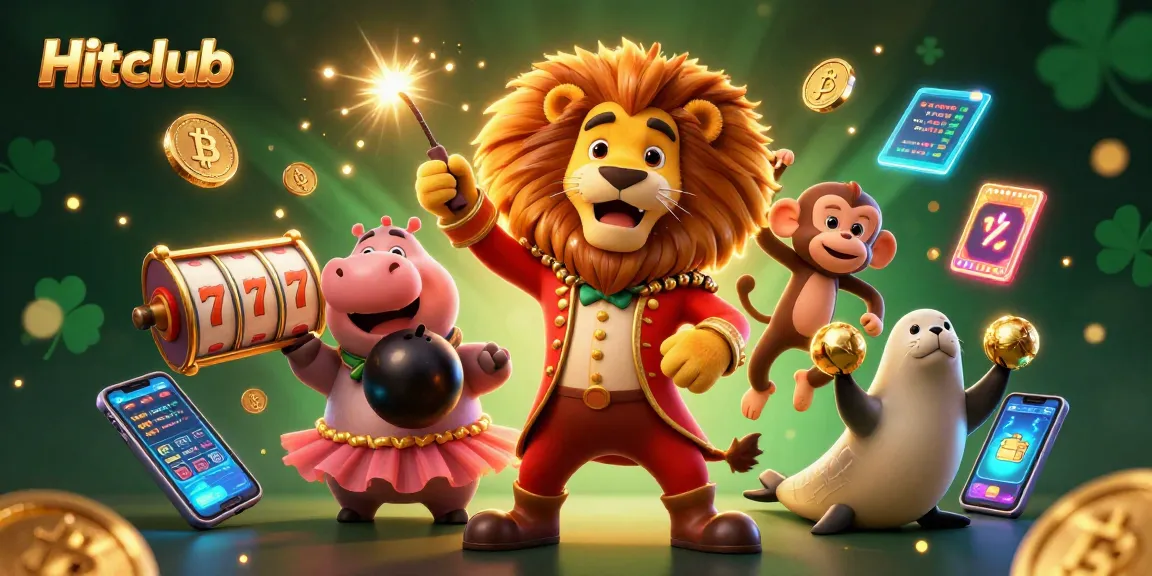 Hitclub showcases thrilling jackpot action with vibrant characters and crypto elements in a casino scene.