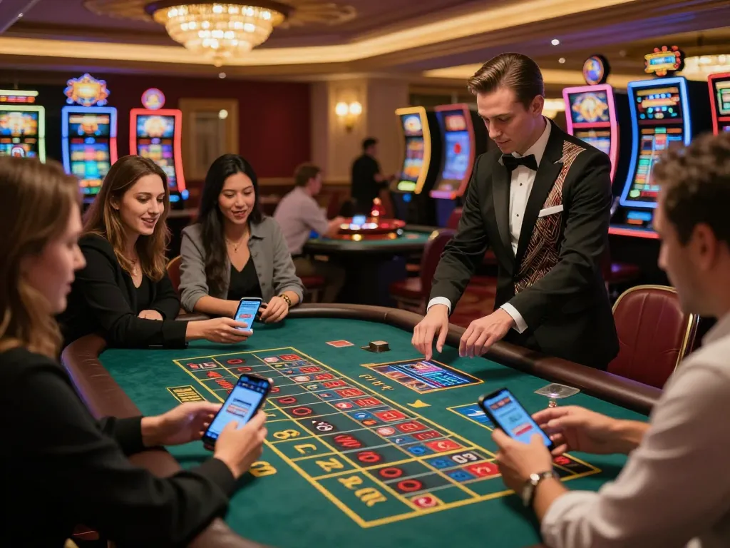 Engaging moment at a live roulette table, showcasing playful participants and action, featuring đăng ký may88 for a thrilling gaming experience.