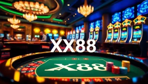 Players enjoying an exciting game at the luxury XX88 casino table with vibrant roulette wheel and chips.