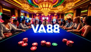 Experience thrilling online games at VA88 with vibrant casino elements and engaged players.